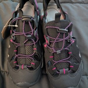 Stylish Black and Purple Mules